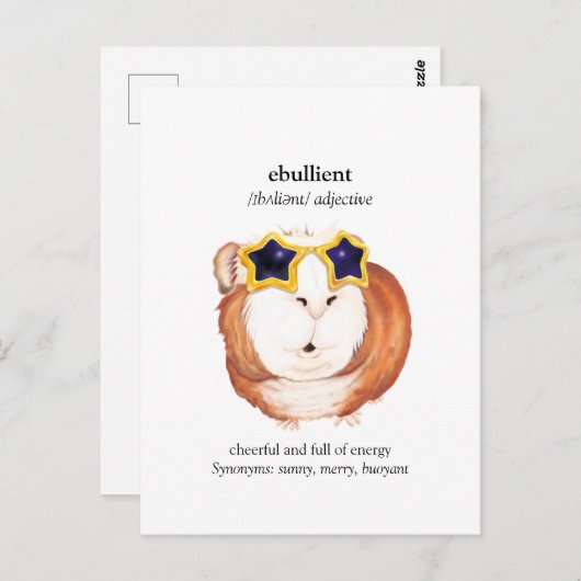 Fun Dictionary Guinea Pig Postkarte (Vorne/Hinten)