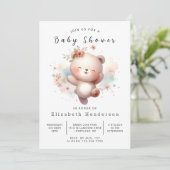 Fun Digital Bear Baby Dusche Einladung (Stehend Vorderseite)