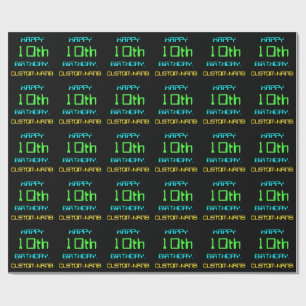 Fun Digital Computing Thema 10. Geburtstag Geschenkpapier