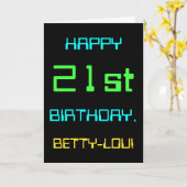 Fun Digital Computing Thema 21. Geburtstag Karte (Gelbe Blume)