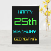 Fun Digital Computing Thema 25. Geburtstag Karte (Gelbe Blume)