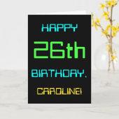 Fun Digital Computing Thema 26. Geburtstag Karte (Gelbe Blume)