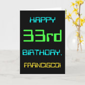 Fun Digital Computing Thema 33. Geburtstag Karte (Gelbe Blume)