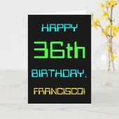 Fun Digital Computing Thema 36. Geburtstag Karte (Gelbe Blume)