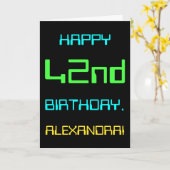 Fun Digital Computing Thema 42. Geburtstag Karte (Gelbe Blume)