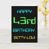 Fun Digital Computing Thema 43. Geburtstag Karte (Gelbe Blume)