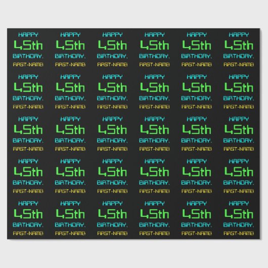 Fun Digital Computing Thema 45. Geburtstag Geschenkpapier (Flach)