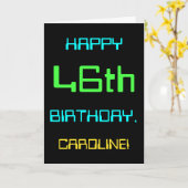 Fun Digital Computing Thema 46. Geburtstag Karte (Gelbe Blume)