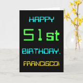 Fun Digital Computing Thema 51. Geburtstag Karte (Gelbe Blume)