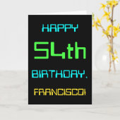 Fun Digital Computing Thema 54. Geburtstag Karte (Gelbe Blume)