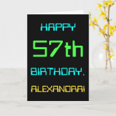 Fun Digital Computing Thema 57. Geburtstag Karte (Gelbe Blume)