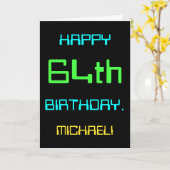 Fun Digital Computing Thema 64. Geburtstag Karte (Gelbe Blume)