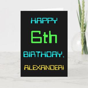Fun Digital Computing Thema 6. Geburtstag Karte