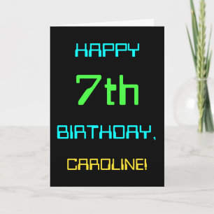 Fun Digital Computing Thema 7. Geburtstag Karte