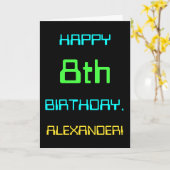 Fun Digital Computing Thema 8. Geburtstag Karte (Gelbe Blume)