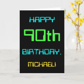 Fun Digital Computing Thema 90. Geburtstag Karte (Gelbe Blume)