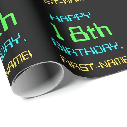 Fun Digital Computing Themed 18th Birthday Geschenkpapier (Rolleneckpunkt)