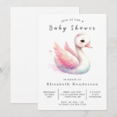 Fun Digital Swan Baby Dusche Einladung (Vorne/Hinten)