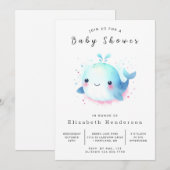 Fun Digital Whale Baby Dusche Einladung (Vorne/Hinten)