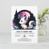 Fun Digital Wolf Geburtstag Einladung (Stehend Vorderseite)