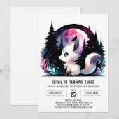 Fun Digital Wolf Geburtstag Einladung (Vorne/Hinten)