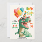 Fun Dino Birthday Party Design Einladung (Vorderseite)