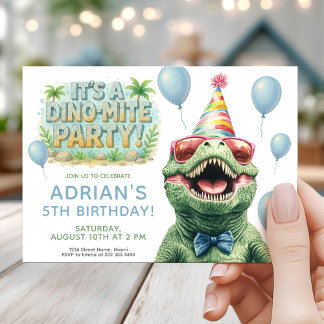 Fun Dino Birthday Party Design Einladung