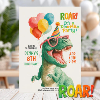 Fun Dino Birthday Party Design Einladung