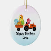 Fun DINO Dinosaurier Traktor Farm School Geburtsta Keramik Ornament (Rechts)