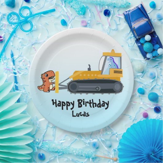 Fun DINO Dinosaurier Traktor Farm School Geburtsta Pappteller (Party)