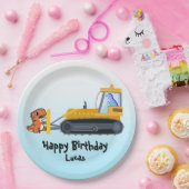 Fun DINO Dinosaurier Traktor Farm School Geburtsta Pappteller (Party)