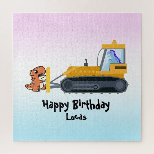 Fun DINO Dinosaurier Traktor Farm School Geburtsta Puzzle (Vertikal)