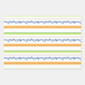 Fun Dino Party Dinosaur Dots Lines Niedlich Kids Geschenkpapier Set (Vorderseite 3)