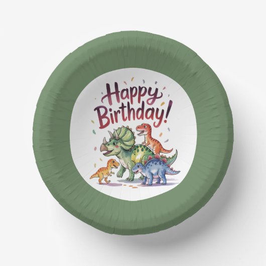 Fun Dinosaur Birthday Pappteller (Vorderseite)