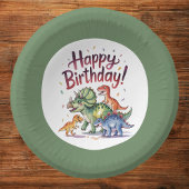 Fun Dinosaur Birthday Pappteller