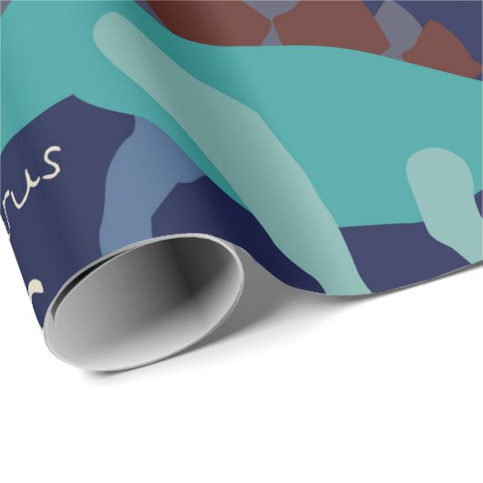 FUN DINOSAUR CHRISTMAS WRAPPING PAPIER GESCHENKPAPIER (Rolleneckpunkt)