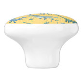 Fun Dinosaur Muster Blau Gelb Keramikknauf (Seitenansicht)