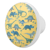 Fun Dinosaur Muster Blau Gelb Keramikknauf (Rechts)