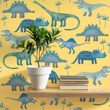Fun Dinosaur Muster Blau Gelb