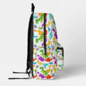 Fun Dinosaur Muster farbenfroh Bedruckter Rucksack (Links)