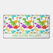 Fun Dinosaur Muster farbenfroh Schreibtischunterlage (Vorderseite)