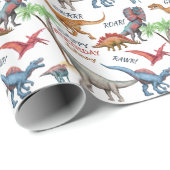 Fun Dinosaur Parade Kindergeburt Geschenkpapier (Rolleneckpunkt)