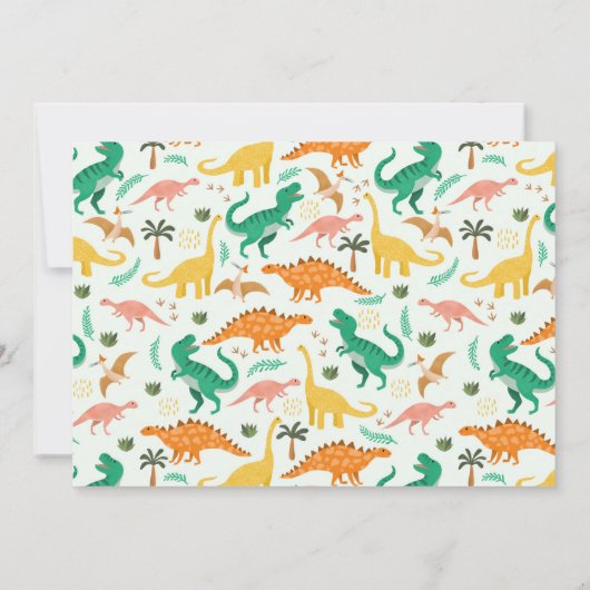 Fun Dinosaur Roarsome Foto Geburtstag Dankeskarte (Rückseite)