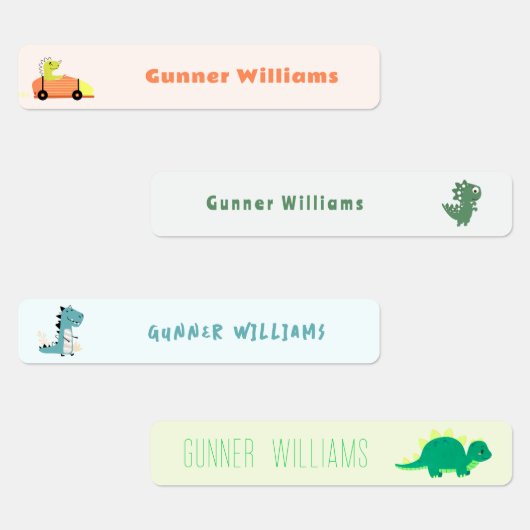 Fun Dinosaur School Name Labels Etiketten (Gruppe)