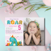 Fun Dinosaur Stomp Chomp and roar Birthday Girl