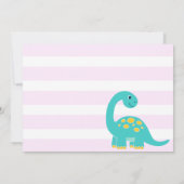 Fun Dinosaur Stomp Chomp and roar Birthday Girl Einladung (Rückseite)