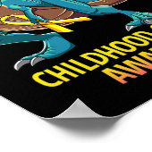 Fun Dinosaur T-Rex Kinder Krebs Bewusstsein Boys Poster (Ecke)
