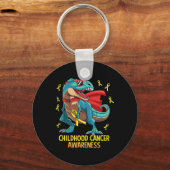 Fun Dinosaur T-Rex Kinder Krebs Bewusstsein Boys Schlüsselanhänger (Vorderseite)