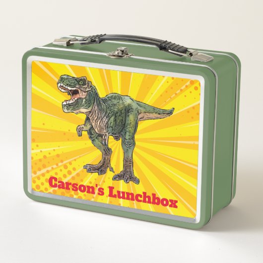 Fun Dinosaur Tyrannosaurier Rex Name Kids T-Rex Metall Brotdose (Vorderseite)