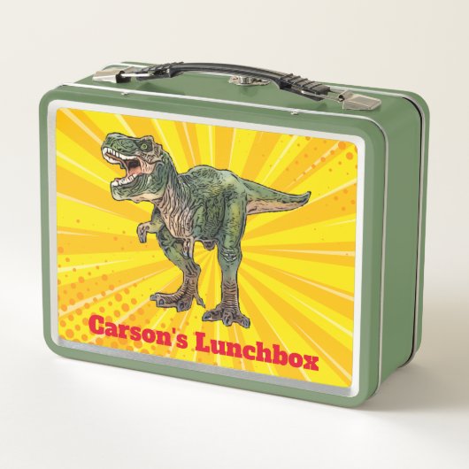Fun Dinosaur Tyrannosaurier Rex Name Kids T-Rex Metall Brotdose (Rückseite)